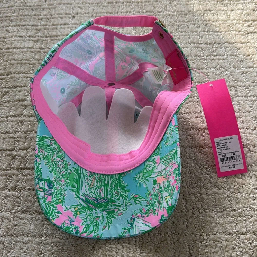 NWT Lilly Pulitzer Run Around Baseball Cap Hat in Lilly Loves Palm Beach - Picture 2 of 4